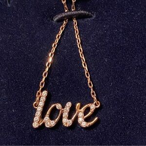 Swarovski Love plate necklace